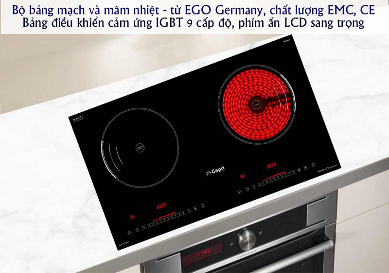 Bếp đôi hồng ngoại điện từ Capri CR-678HI  - Hàng chính hãng