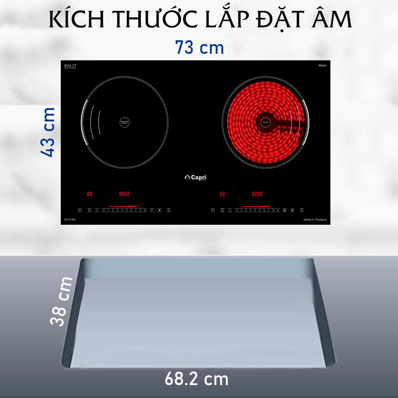 Bếp đôi hồng ngoại điện từ Capri CR-678HI  - Hàng chính hãng