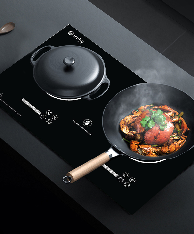 Bếp đôi hồng ngoại điện từ Iruka I-20 - Hàng chính hãng