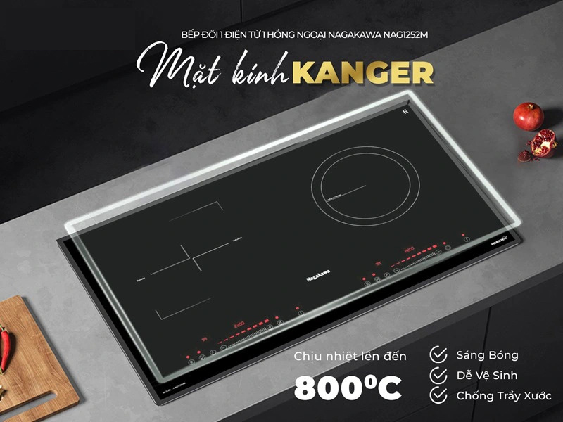 Bếp đôi hồng ngoại điện từ Nagakawa NAG1252M - Hàng chính hãng