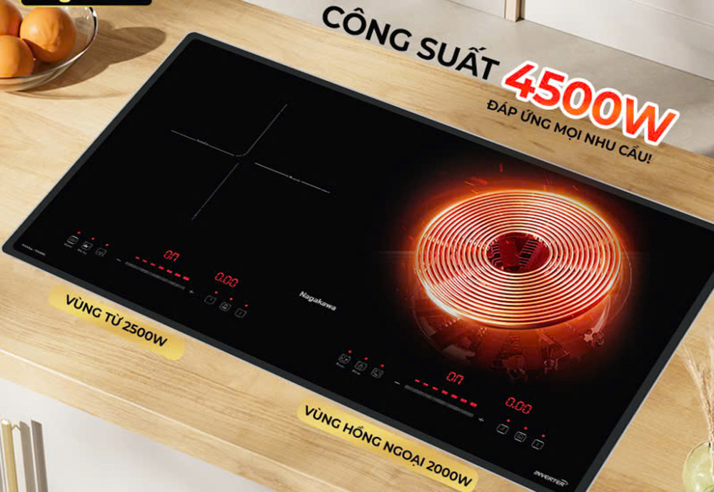 Bếp đôi hồng ngoại điện từ Nagakawa NII8996 - Hàng chính hãng