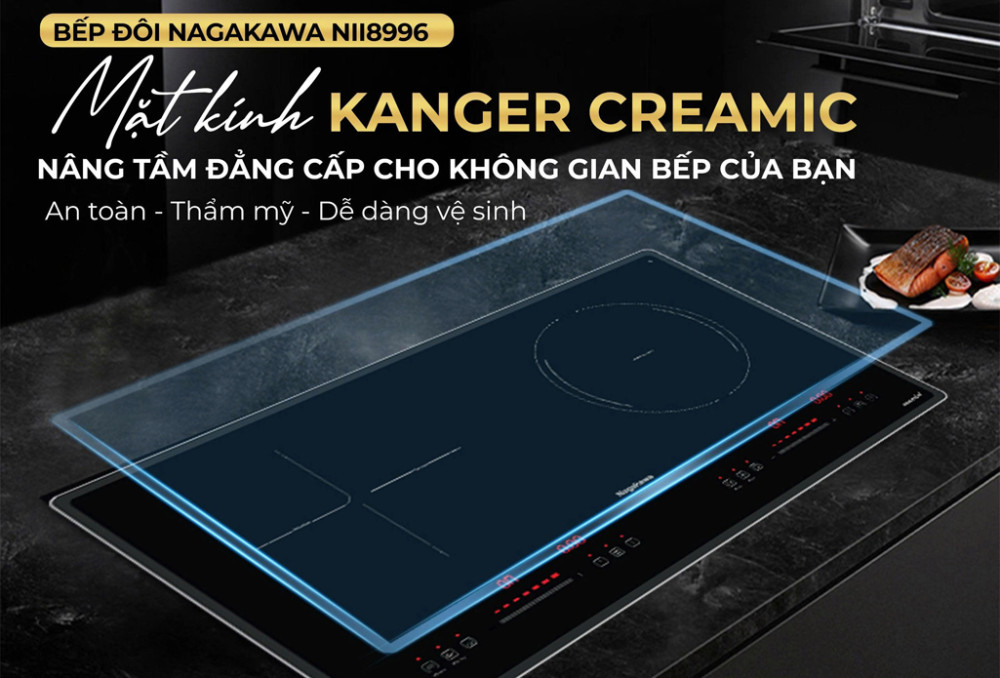 Bếp đôi hồng ngoại điện từ Nagakawa NII8996 - Hàng chính hãng