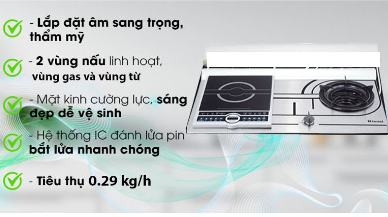 Bếp gas kết hợp điện từ Rinnai RVB-COMBI(R) - Hàng chính hãng
