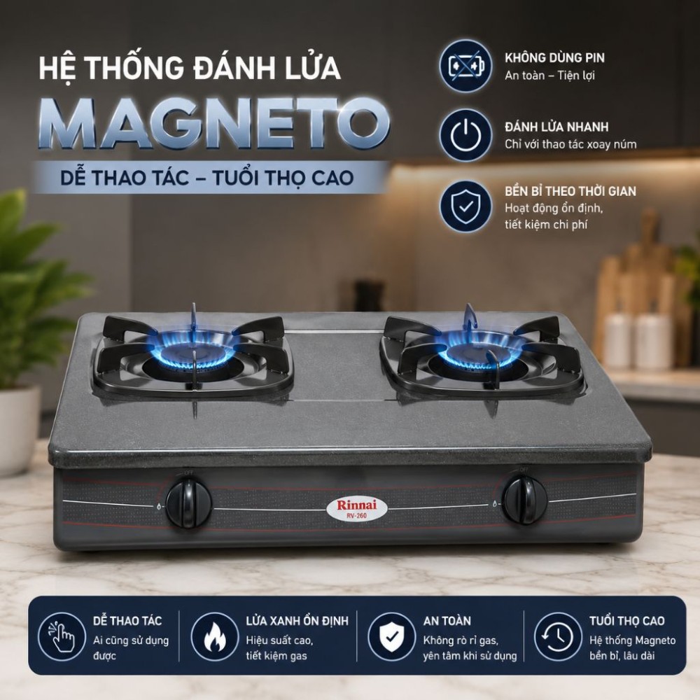 Bếp gas dương Rinnai RV-360GM(N)  - Hàng chính hãng