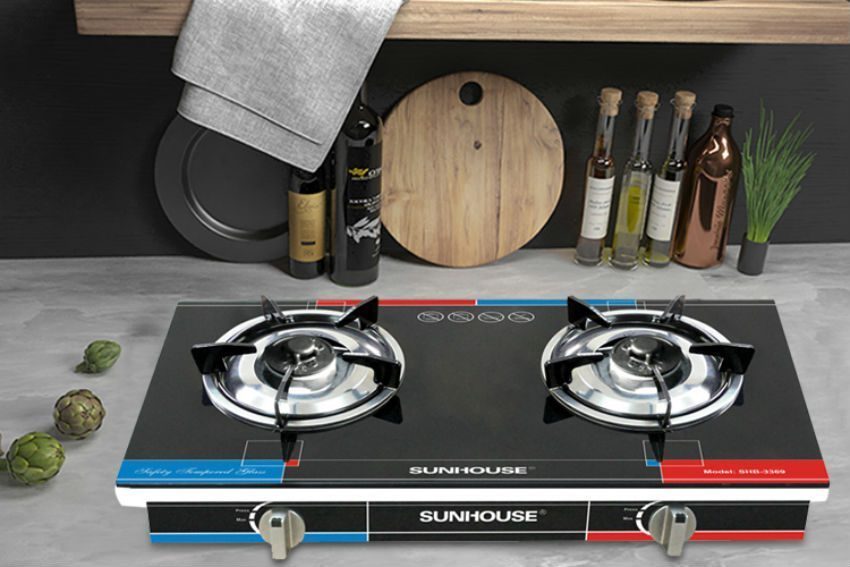 Bếp gas dương mặt kính Sunhouse 2 lò SHB3369S - Hàng chính hãng