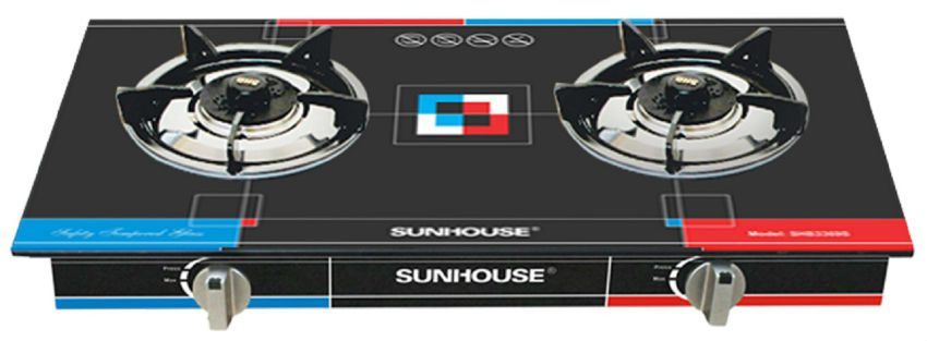 Bếp gas dương mặt kính Sunhouse 2 lò SHB3369S - Hàng chính hãng