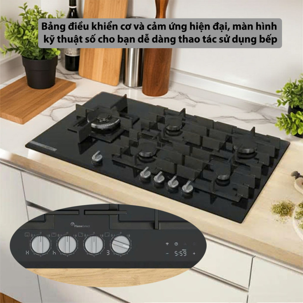Bếp gas 5 vùng nấu Series 8 Bosch PRS9A6H40 - Hàng chính hãng