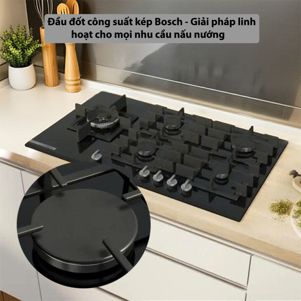 Bếp gas 5 vùng nấu Series 8 Bosch PRS9A6H40 - Hàng chính hãng