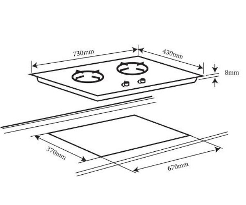 Bếp gas âm Canaval CA-6838 - Hàng chính hãng