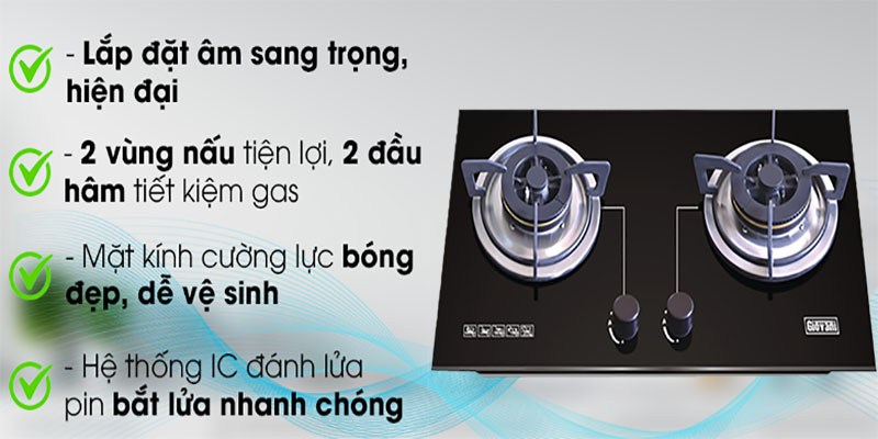 Bếp gas âm Giovani G-268A - Hàng chính hãng