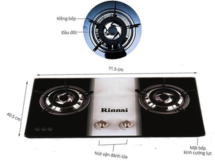 Bếp gas âm Rinnai RVB-2BG(W)N - Hàng chính hãng