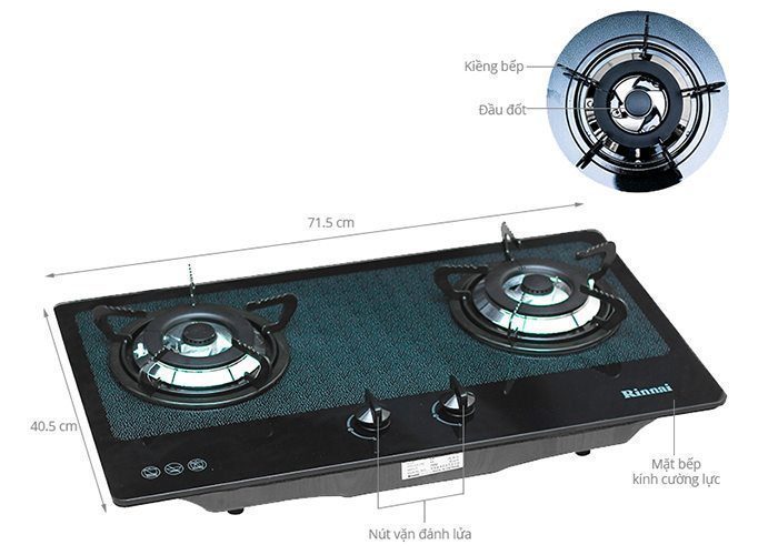 Bếp gas âm Rinnai RVB-2BG(D)N - Hàng chính hãng