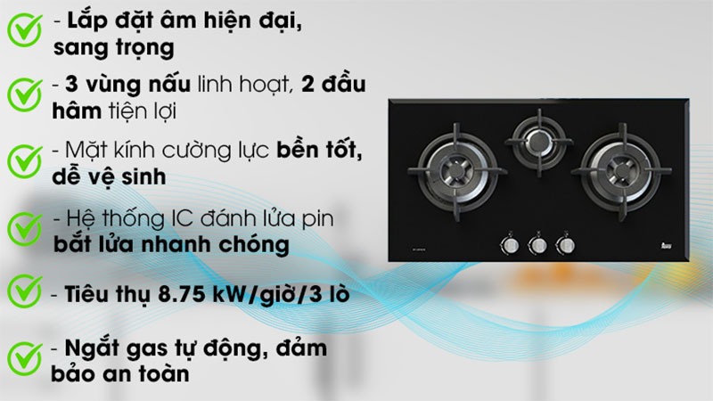 Bếp gas âm Teka GT LUX 86 3G - Hàng chính hãng