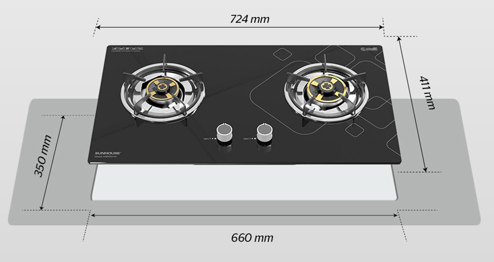 Bếp gas âm Sunhouse SHB5515-SG - Hàng chính hãng