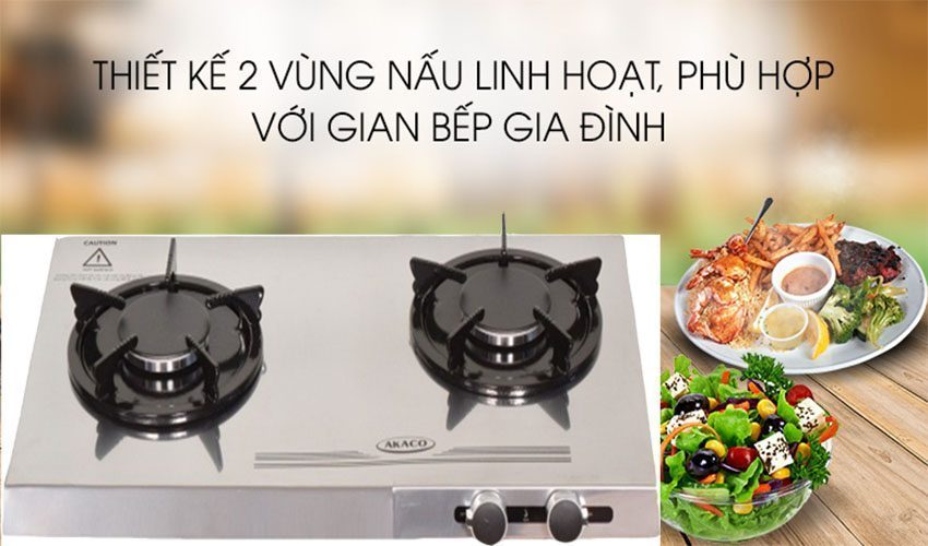 Bếp gas đôi Akaco AK-668S - Hàng chính hãng