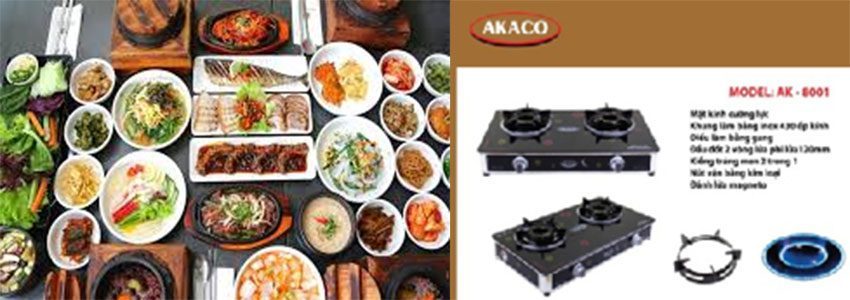 Bếp gas đôi Akaco AK-8001 - Hàng chính hãng