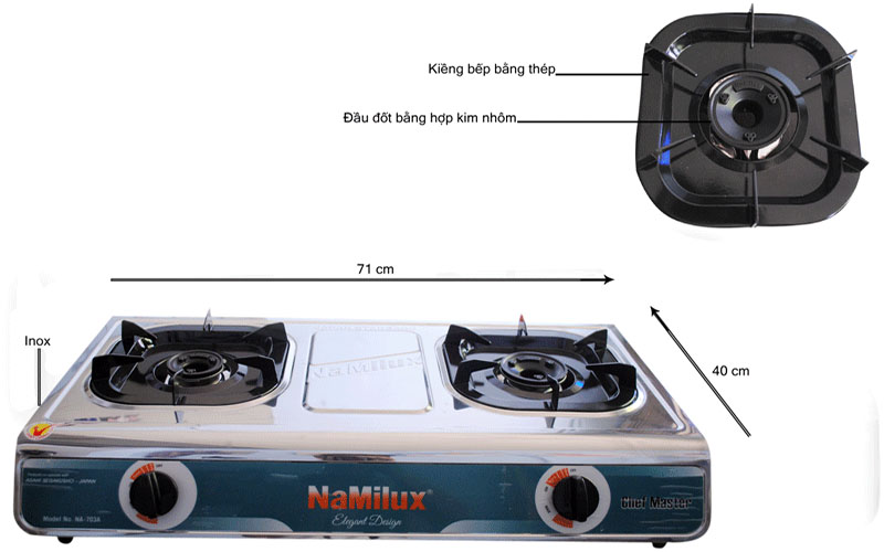 Bếp gas đôi Namilux NA-703ASM - Hàng chính hãng