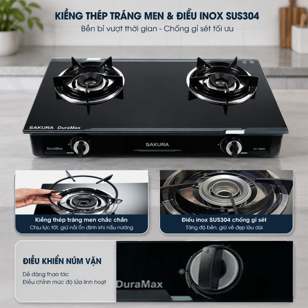 Bếp gas đôi Sakura SA-760DG - Hàng chính hãng