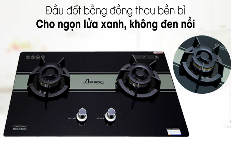Bếp gas đôi âm kính Apex Sunhouse APB8818 - Hàng chính hãng
