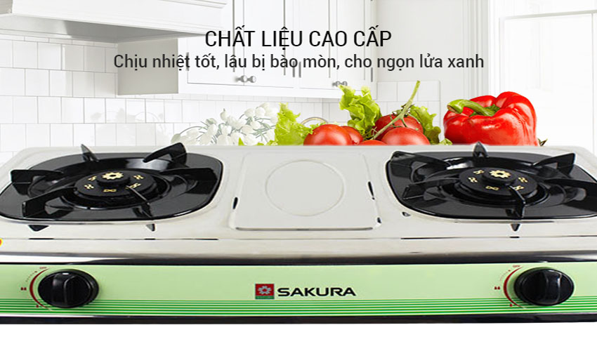 Bếp gas đôi dương Sakura SA-2172S - Hàng chính hãng