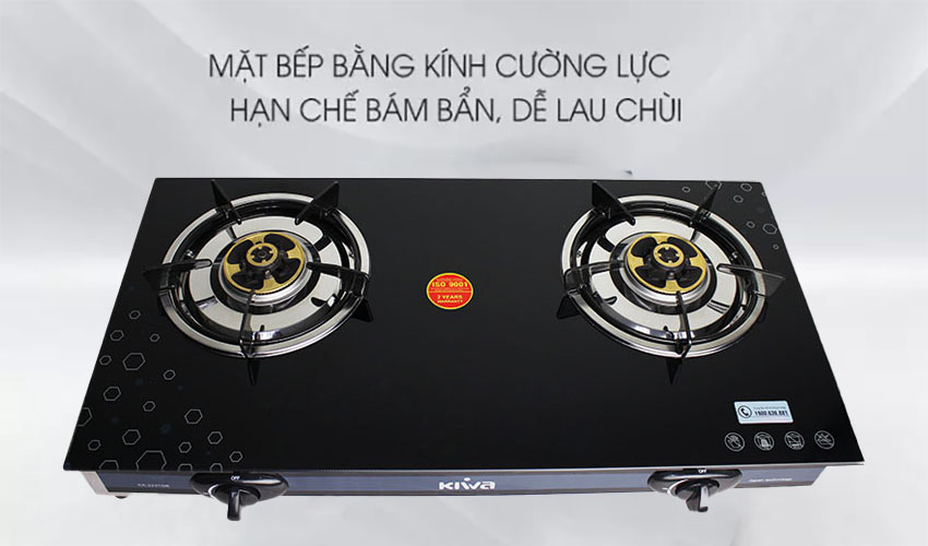 Bếp gas đôi dương kính Kiwa KA-2231GB - Hàng chính hãng