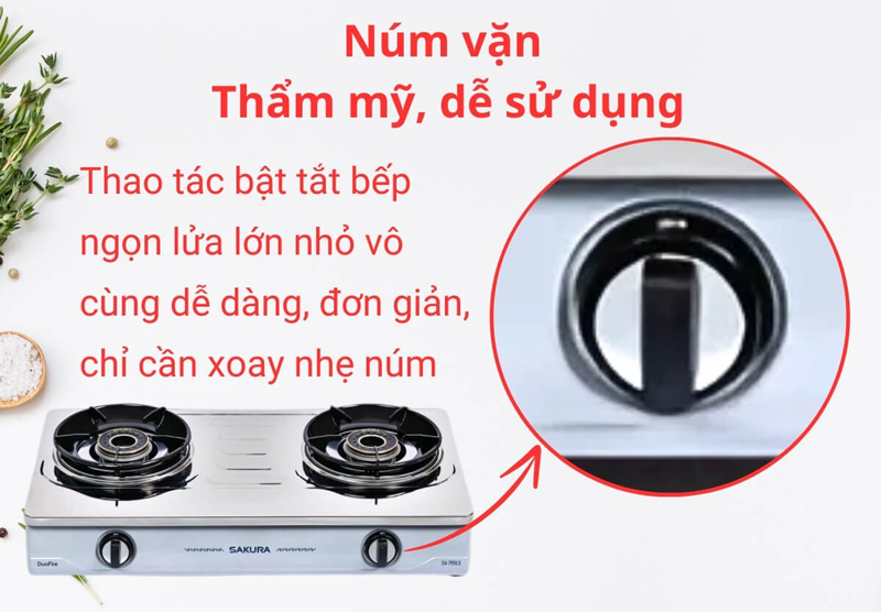 Bếp gas đôi Sakura SA-795LS - Hàng chính hãng