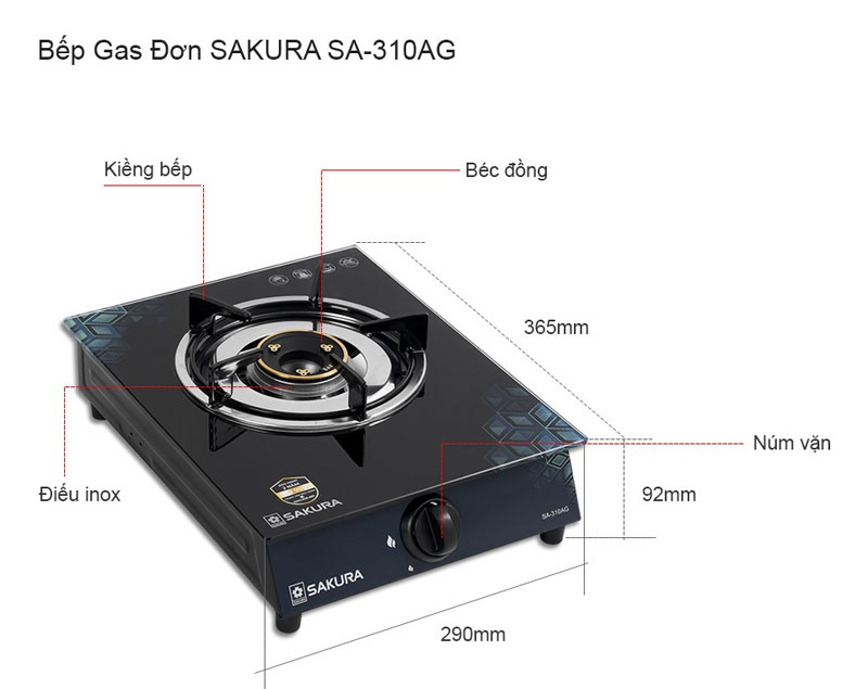 Bếp gas đơn Sakura SA-310AG - Hàng chính hãng