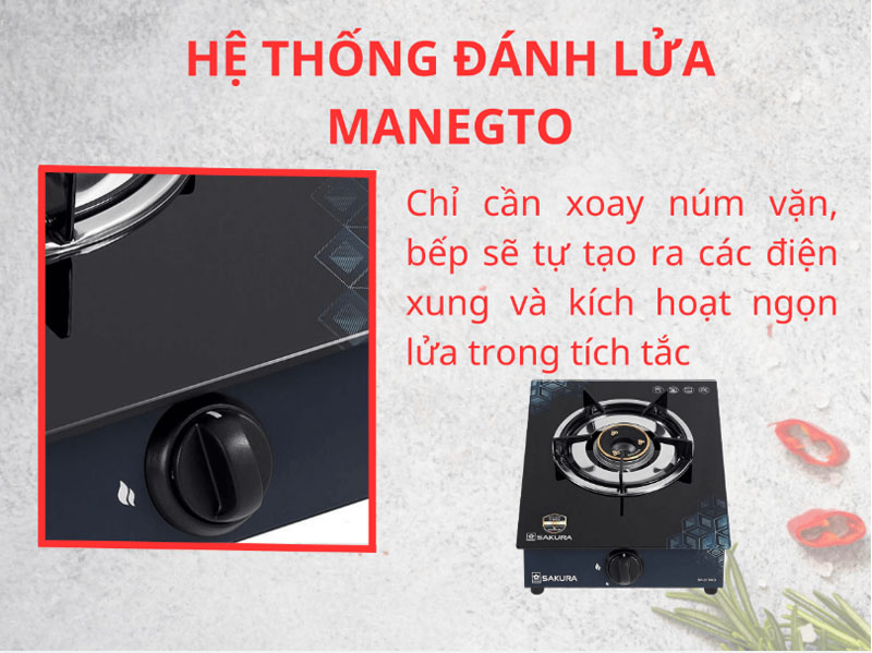 Bếp gas đơn Sakura SA-310AG - Hàng chính hãng