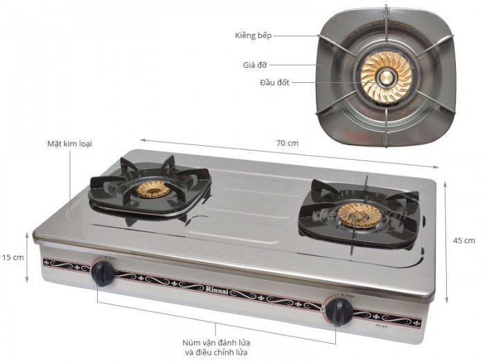 Bếp gas dương Rinnai RV-375SW(N) - Hàng chính hãng