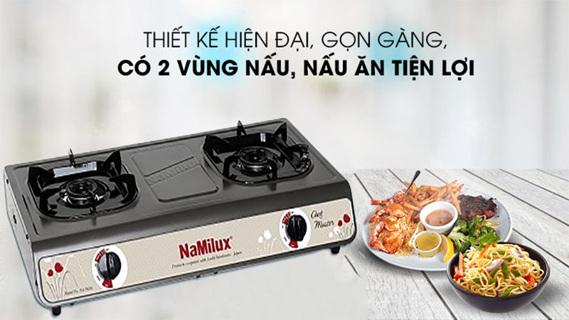 Bếp gas dương đôi Namilux NA-703AFM - Hàng chính hãng