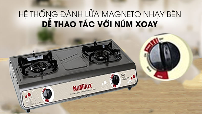 Bếp gas dương đôi Namilux NA-703AFM - Hàng chính hãng