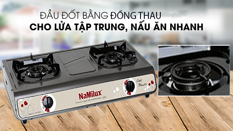 Bếp gas dương đôi Namilux NA-703AFM - Hàng chính hãng