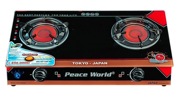 Bếp gas hồng ngoại cao cấp Peace World PW-255 HNH - 2 chức năng có hâm - Hàng chính hãng