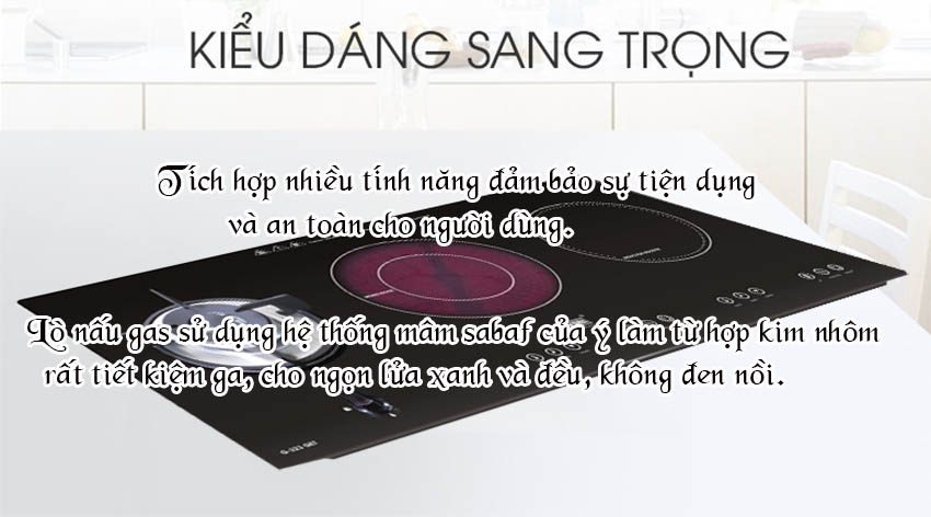 Bếp gas kết hợp điện từ hồng ngoại Giovani G-323GET - Hàng chính hãng