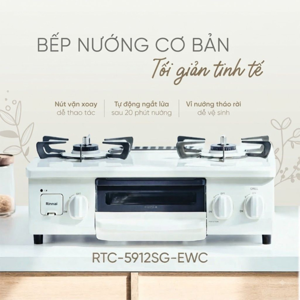 Bếp gas kết hợp lò nướng Rinnai RTC-5912SG-EWS - Hàng chính hãng