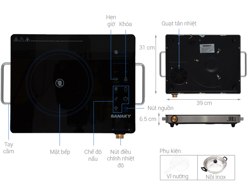 Bếp hồng ngoại đơn Sanaky SNK-2524HGN - Hàng chính hãng