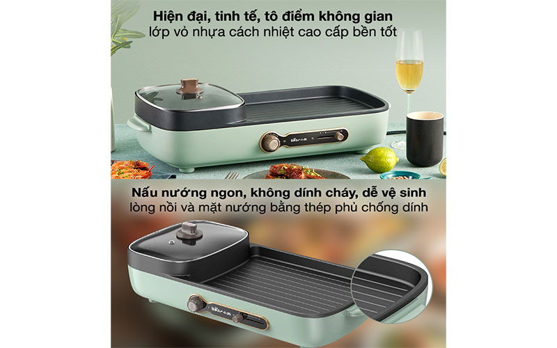 Bếp lẩu nướng đa năng Bear DKL-C15G1 - Hàng chính hãng