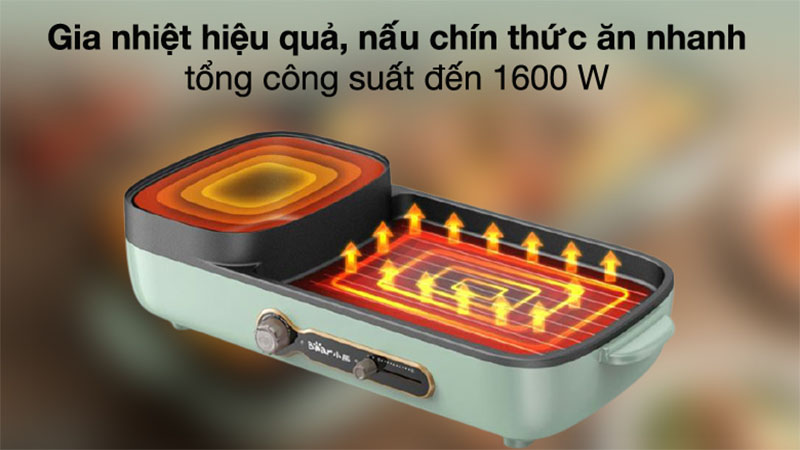 Bếp lẩu nướng đa năng Bear DKL-C15G1 - Hàng chính hãng