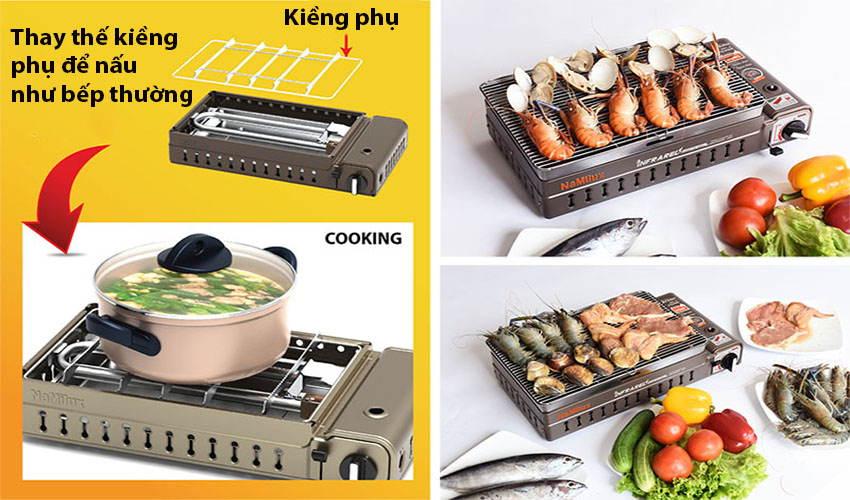 Bếp nướng gas đa năng Namilux GM2120PS - Hàng chính hãng