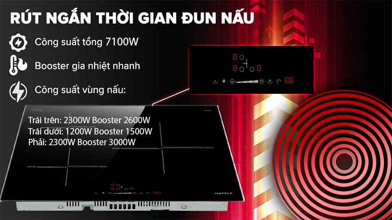 Bếp từ 3 vùng nấu Hafele HC-I6030B 536.61.831 - Hàng chính hãng