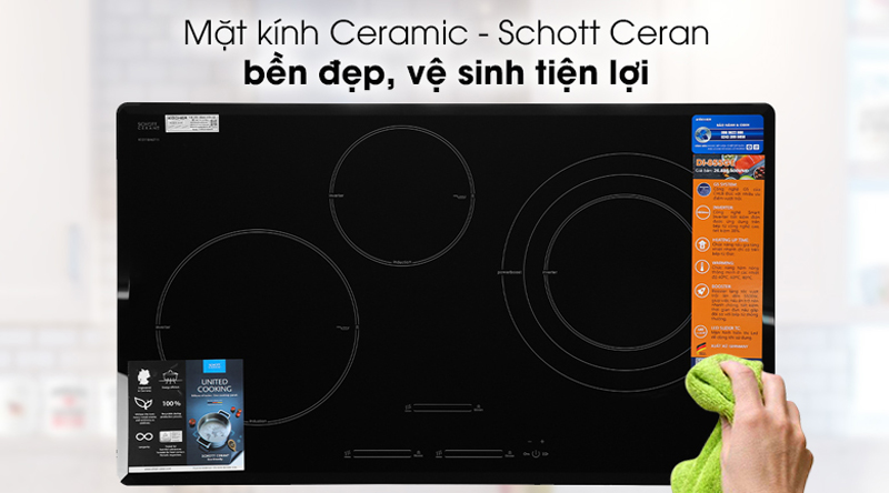 Bếp từ 3 vùng nấu lắp âm Kocher DI-855GE - Hàng chính hãng