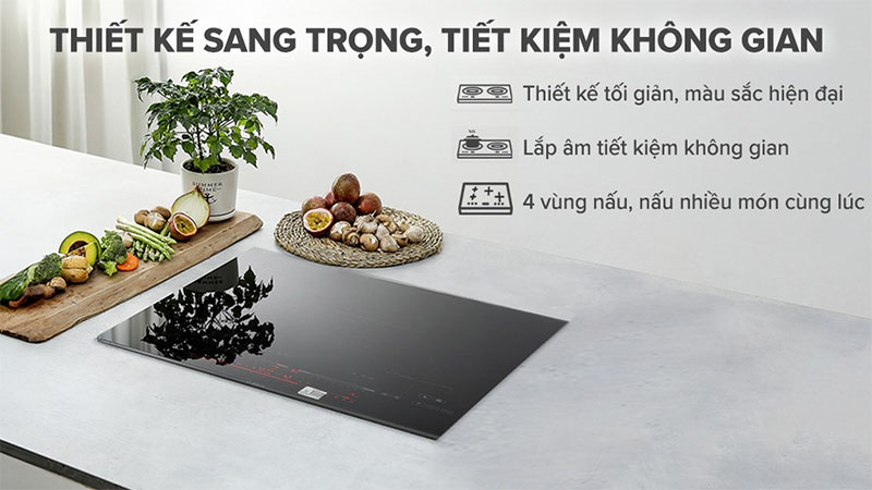 Bếp từ 4 vùng nấu lắp âm Bosch PXE875DC1E - Hàng chính hãng