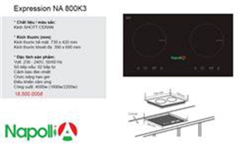 Bếp điện từ Napoli NA800K3 - Hàng chính hãng