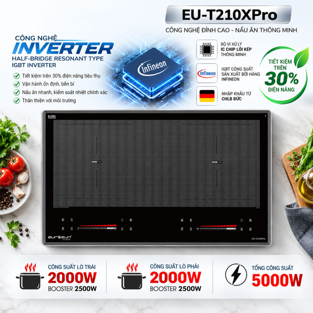 Bếp từ đôi Eurosun EU-T210XPro - Hàng chính hãng