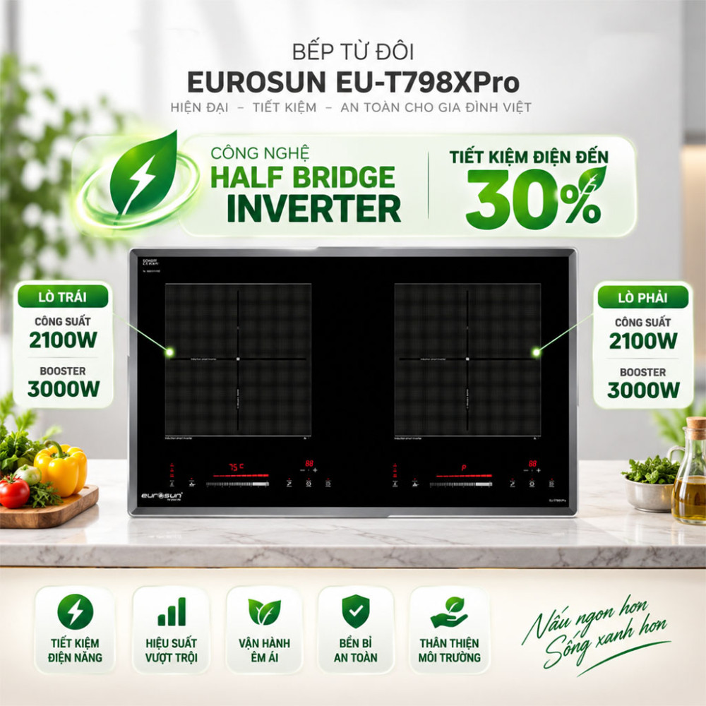Bếp từ đôi Eurosun EU-T798XPro - Hàng chính hãng