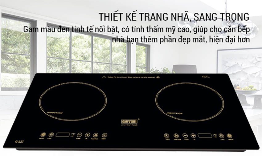 Bếp từ đôi Giovani G-22T - Hàng chính hãng