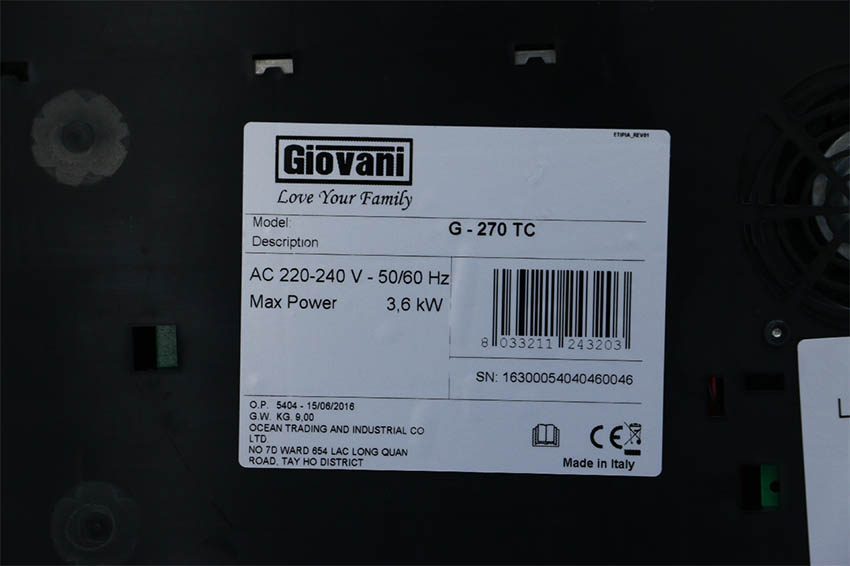 Bếp từ đôi Giovani G-270 TC - Hàng chính hãng