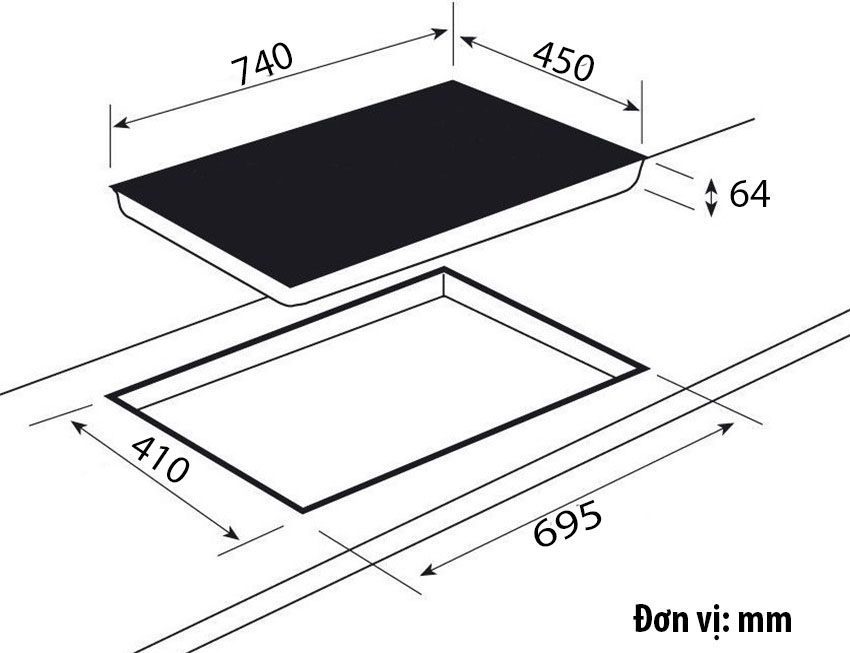 Bếp từ đôi Rapido RI4000BS - Hàng chính hãng