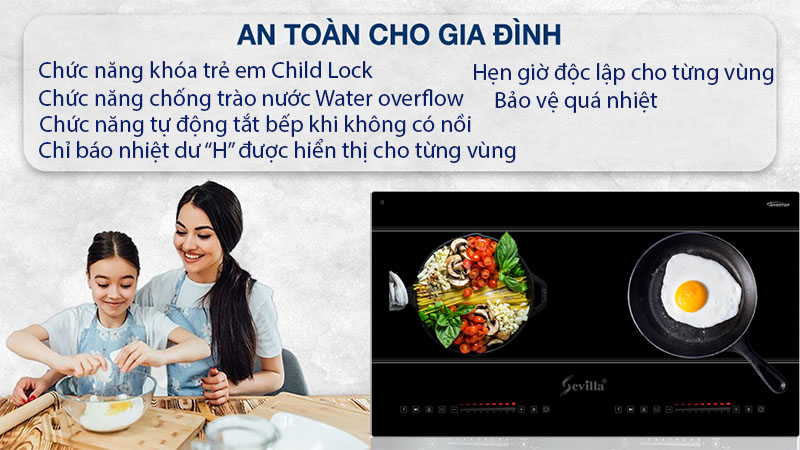 Bếp từ đôi Sevilla SV-TA60 - Hàng chính hãng