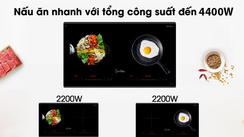 Bếp từ đôi Sevilla SV-Y15 - Hàng chính hãng